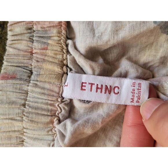 ETHNC Kurta Salwar Set Abstract Art Print Lace Shell Linen Cotton Flowy - Picture 9 of 9